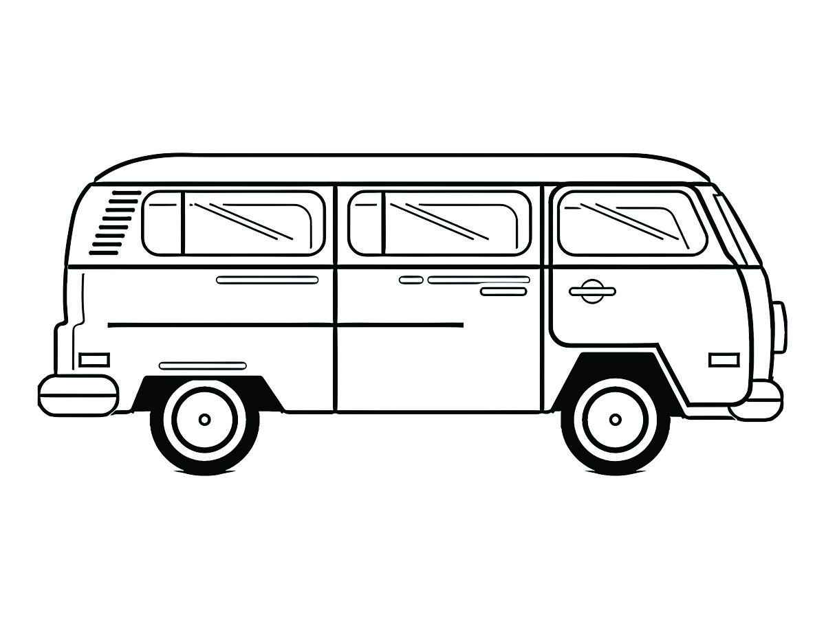 desenho de kombi para pintar e imprimir