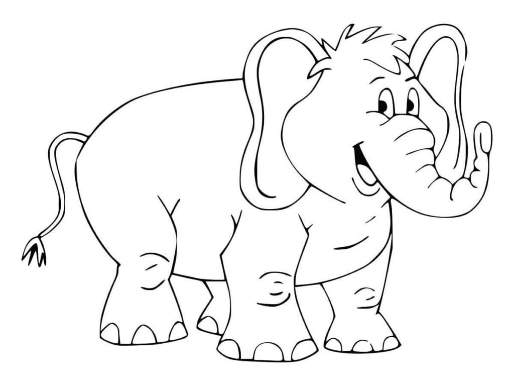 desenho de mamãe elefante para colorir e imprimir grátis