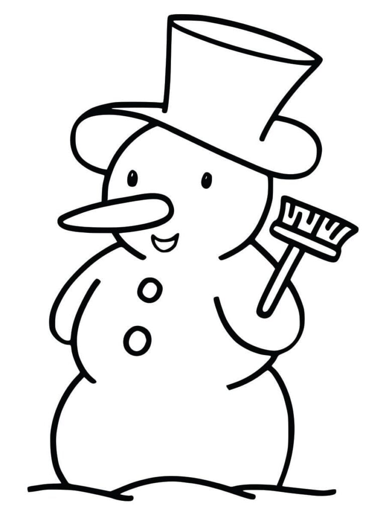 desenho infantil de boneco da neve para colorir e imprimir grátis