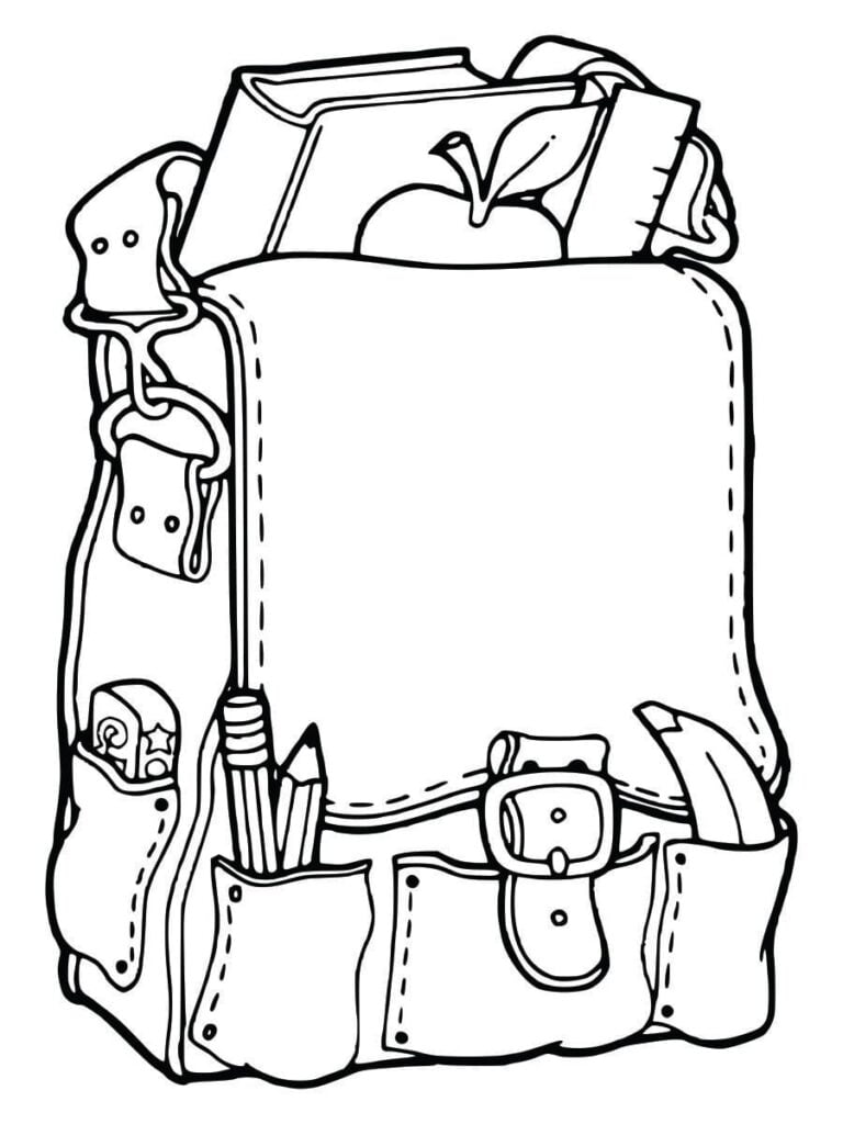 desenho de mochila escolar para colorir e imprimir grátis