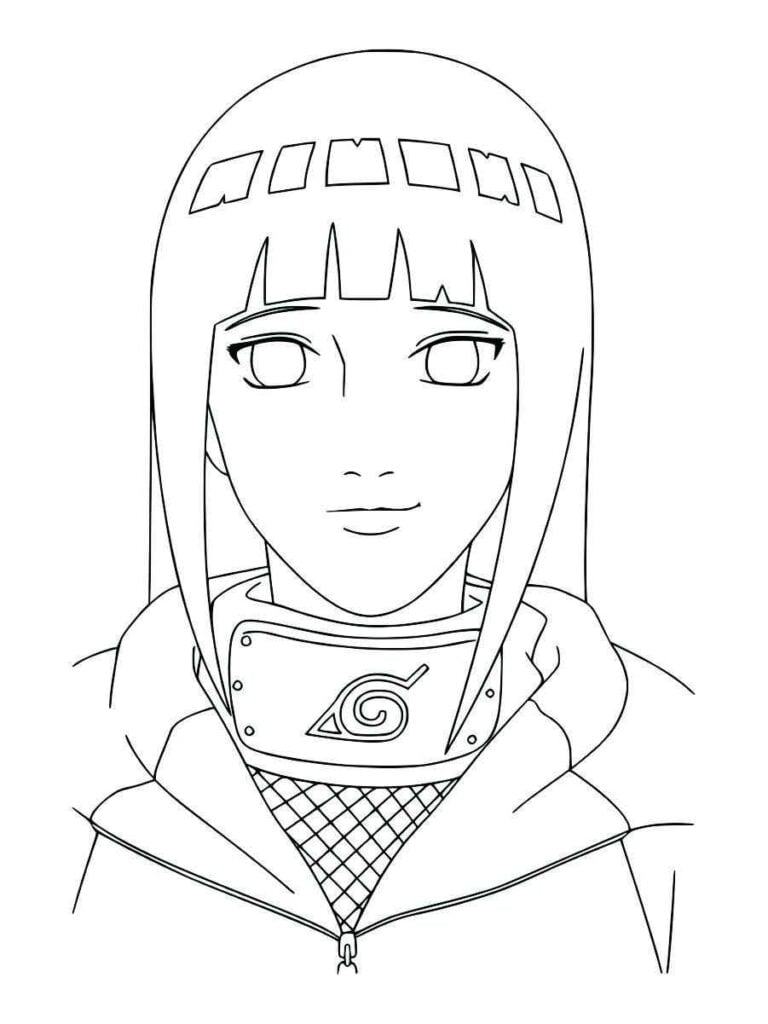 Página para colorir de Hyuga Hinata de Naruto - Desenhos para colorir  gratuitos para impressão