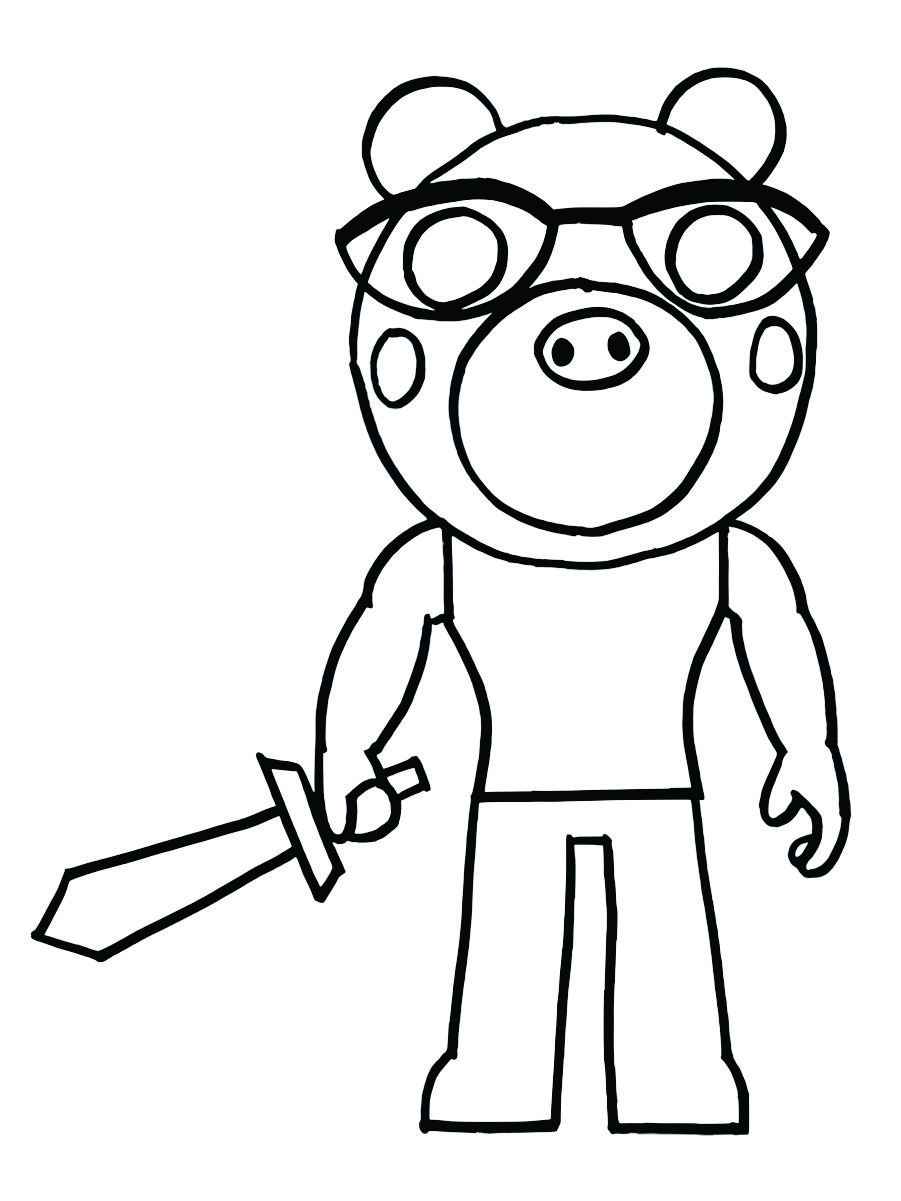 desenho para colorir roblox piggy 66