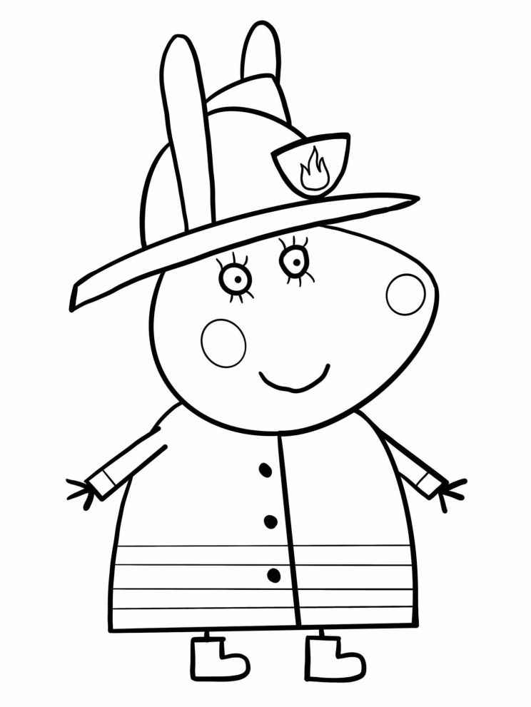 Peppa Pig coloring pages wearing a hat.