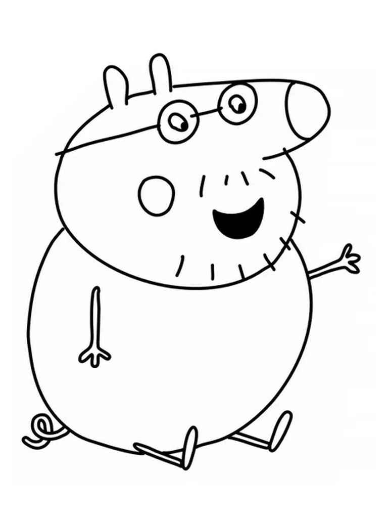 Peppa Pig coloring pages sitting.