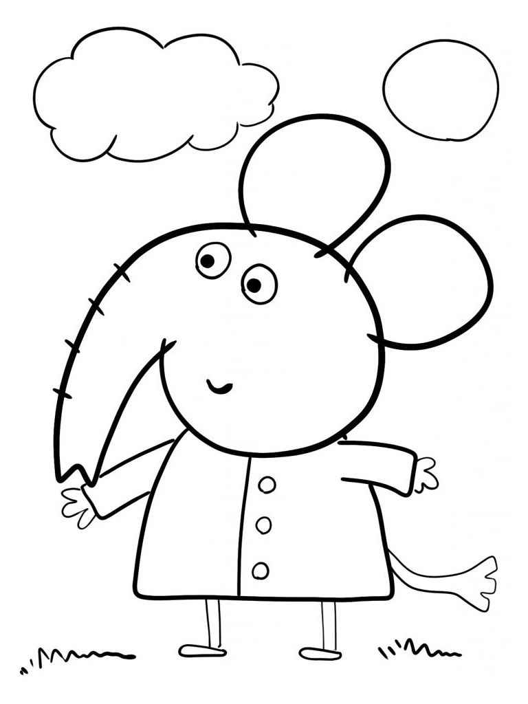 Peppa Pig coloring pages turned into an elephant.