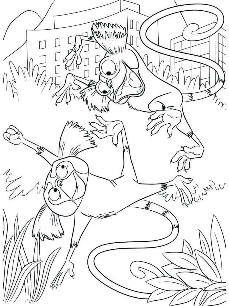 desenho para colorir de macaquinhos do filme Rio