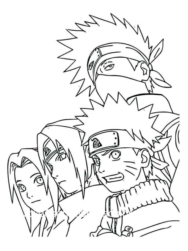 Desenhos para colorir do Naruto e Sasuke