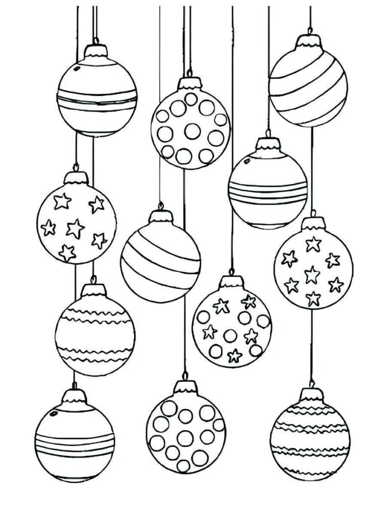 Bolas de Natalinas, símbolos do natal para colorir