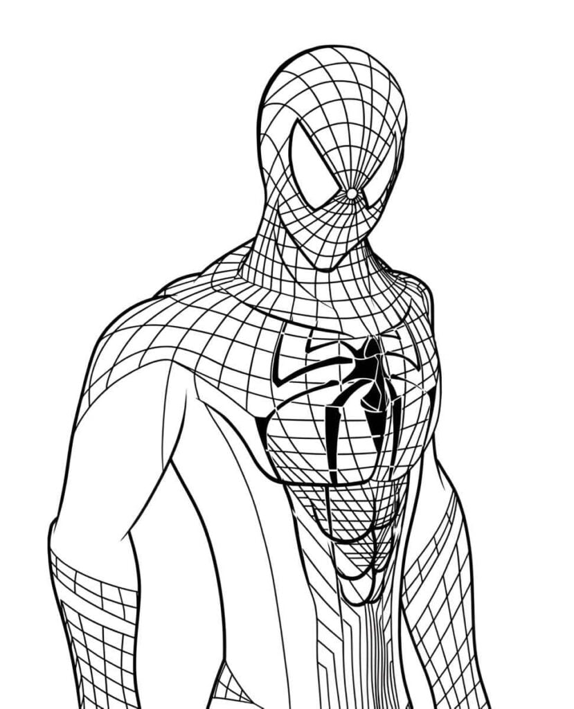 Desenho de Homem-Aranha em perigo para colorir