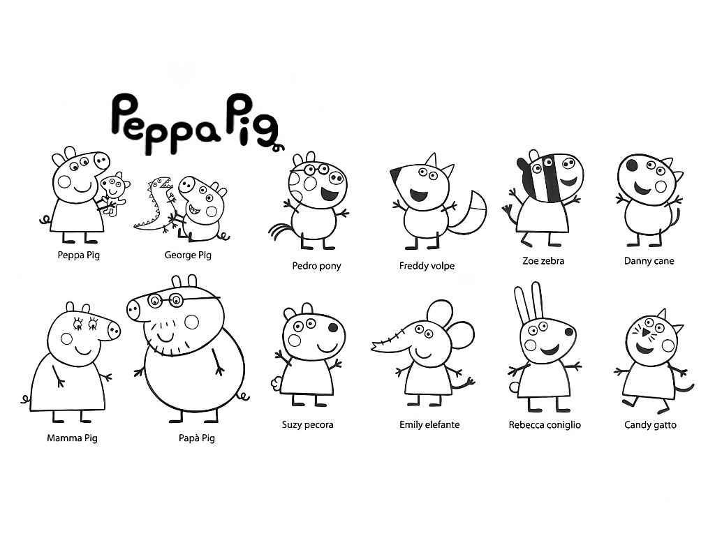 Página 3  Vetores e ilustrações de Desenhos peppa pig colorir