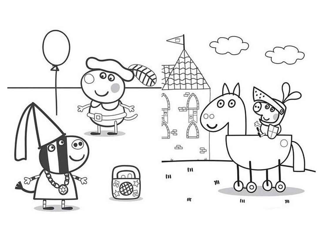 Peppa Pig coloring pages.