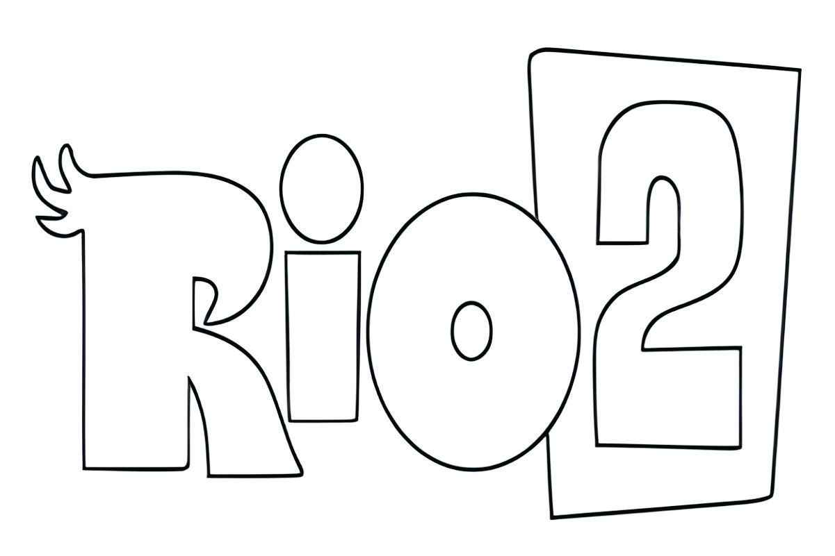 desenho para colorir da logo do filme Rio