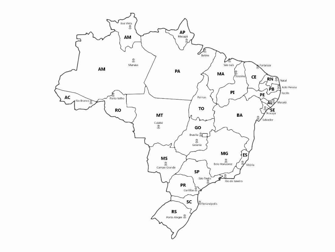 mapa do brasil estados e capitais para colorir e imprimir