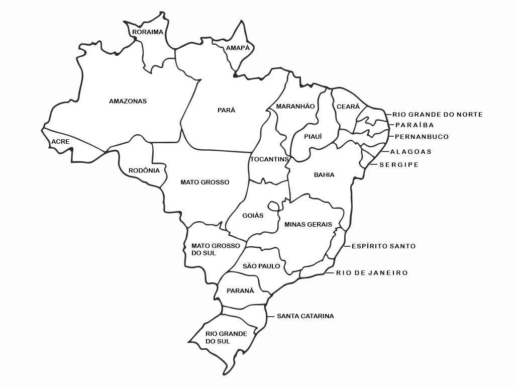 mapa do brasil colorir