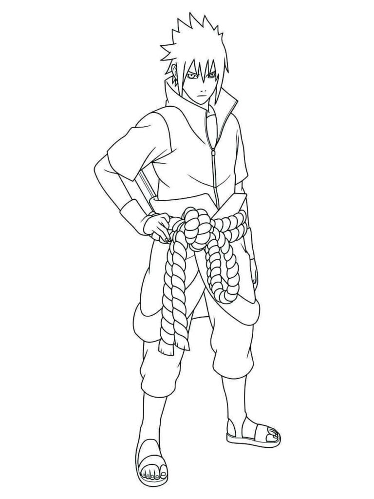 Desenho Infantil para Colorir Sasuke Uchiha 12