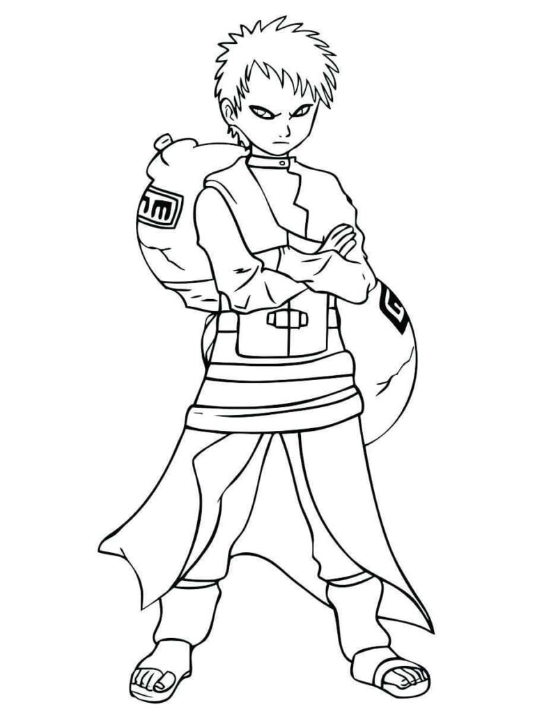 Desenho de Gaara de Naruto para colorir