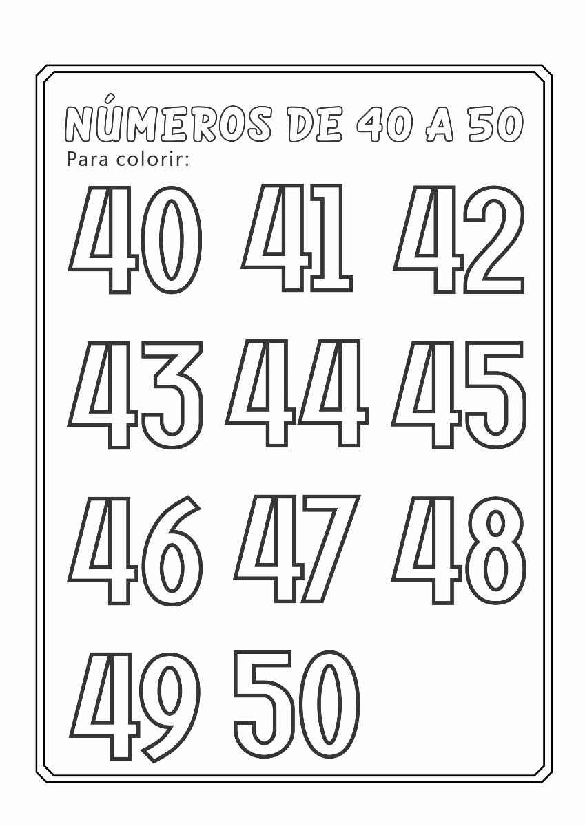 numeros para colorir 40 a 50