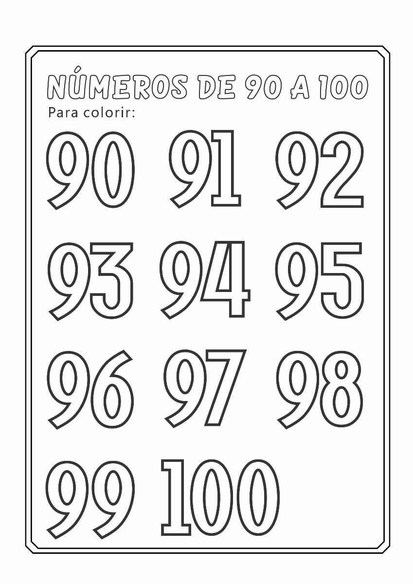 numeros para colorir 90 a 100