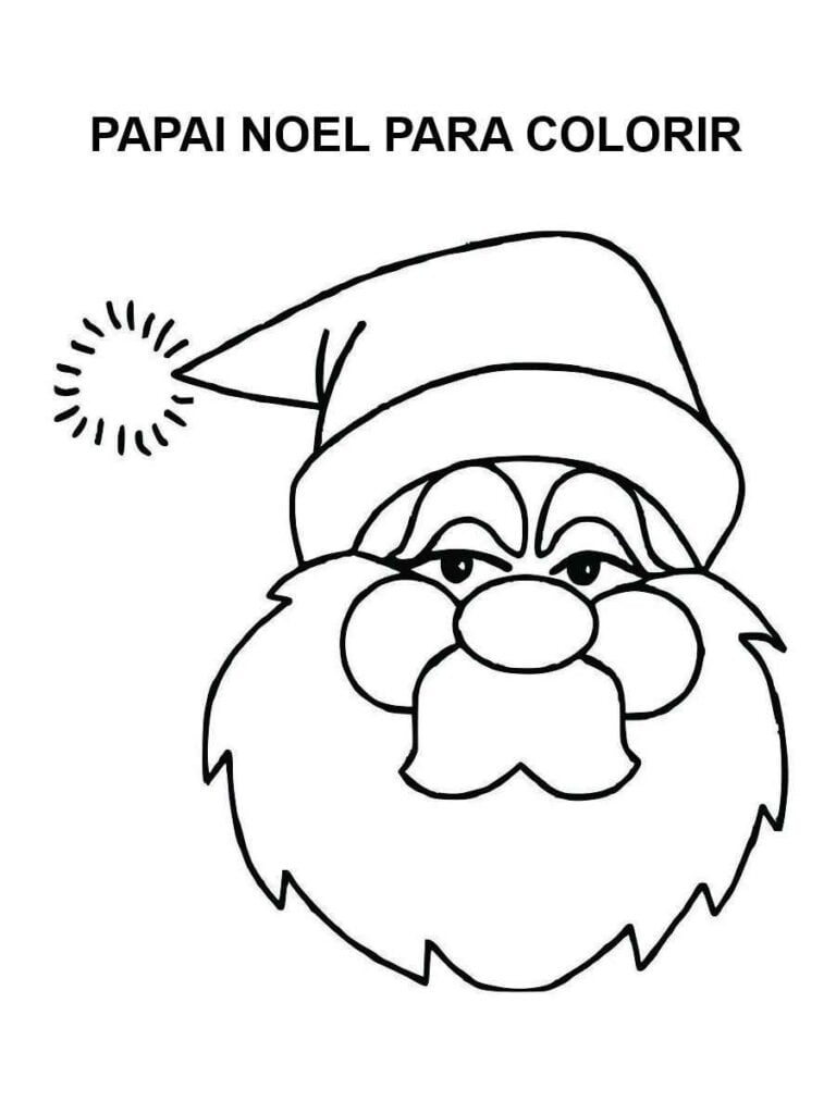 rosto do papai noel desenho para colorir