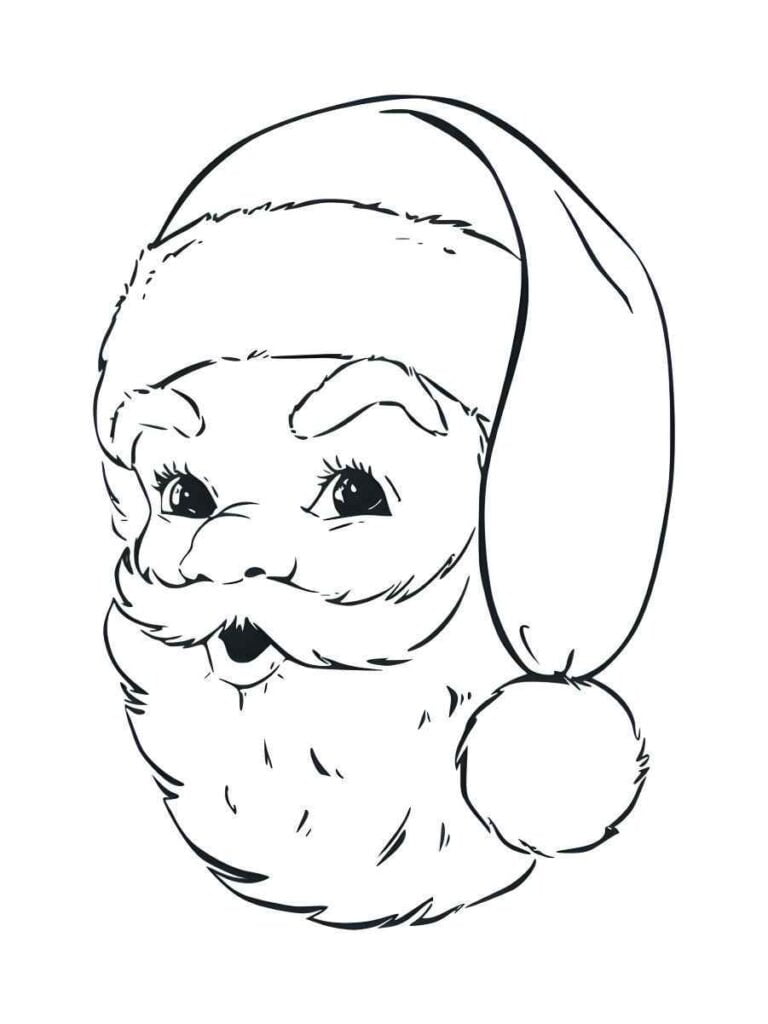 rosto papai noel para colorir