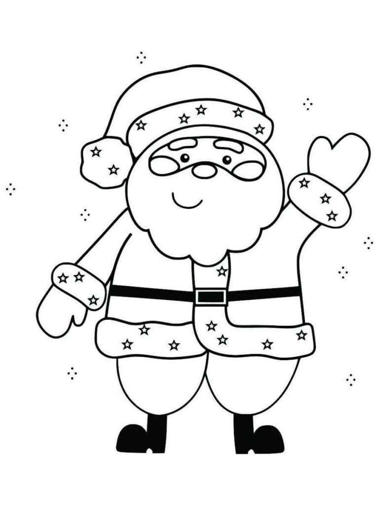 papai noel para colorir fácil