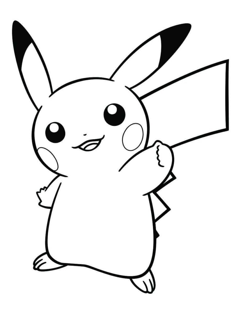 desenho do pikachu para colorir e pintar