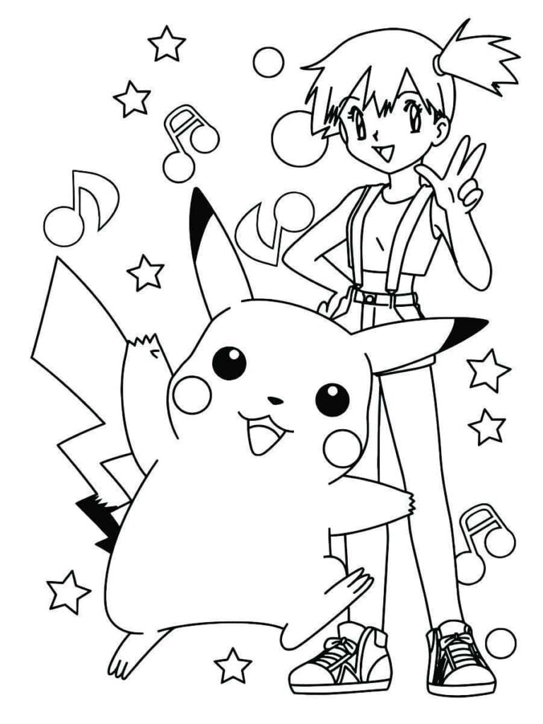 Ash e pikachu para colorir - Desenhos Educativos