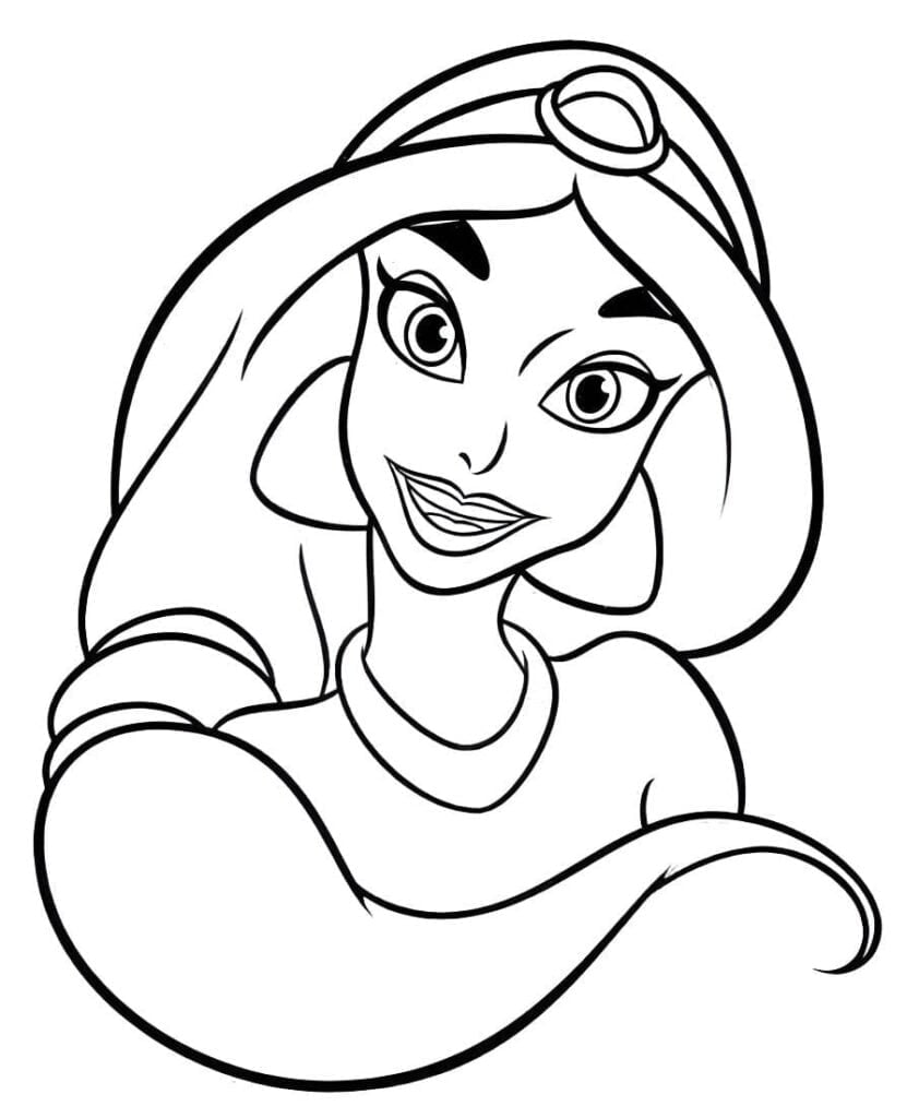 Colorir desenhos da Disney Princesa Jasmine Desenhos animados