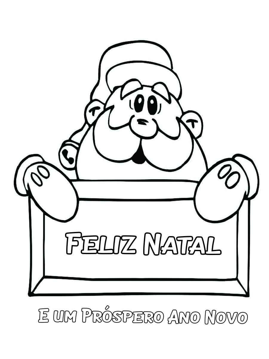 Mensagem de natal para colorir