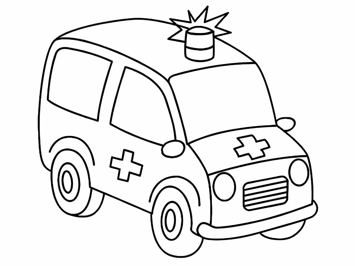 Desenho de Ambulância para Colorir