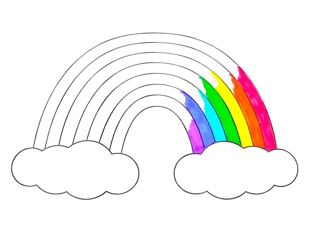 Arco íris para colorir 5