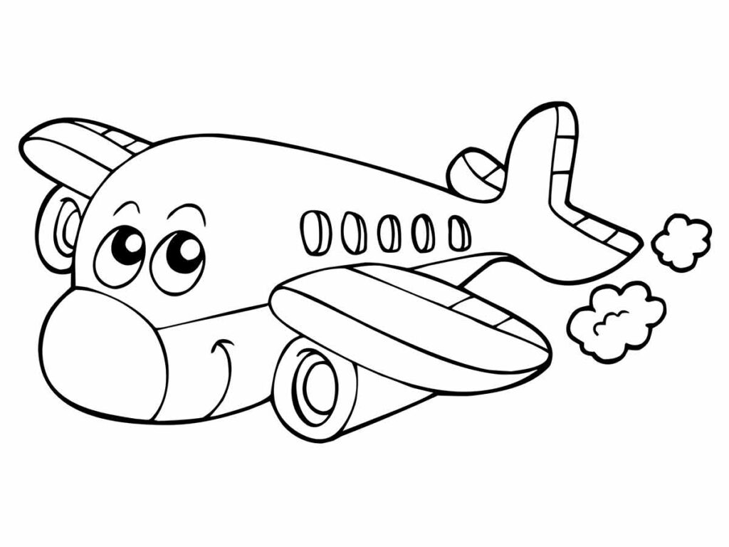 Avião infantil para colorir e pintar - Imprimir Desenhos