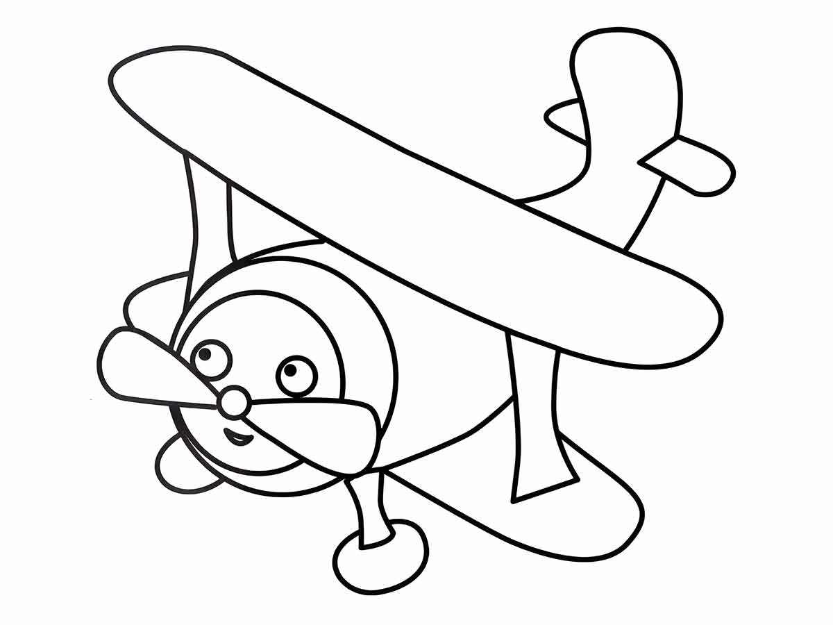 Desenho de Avião para pintar