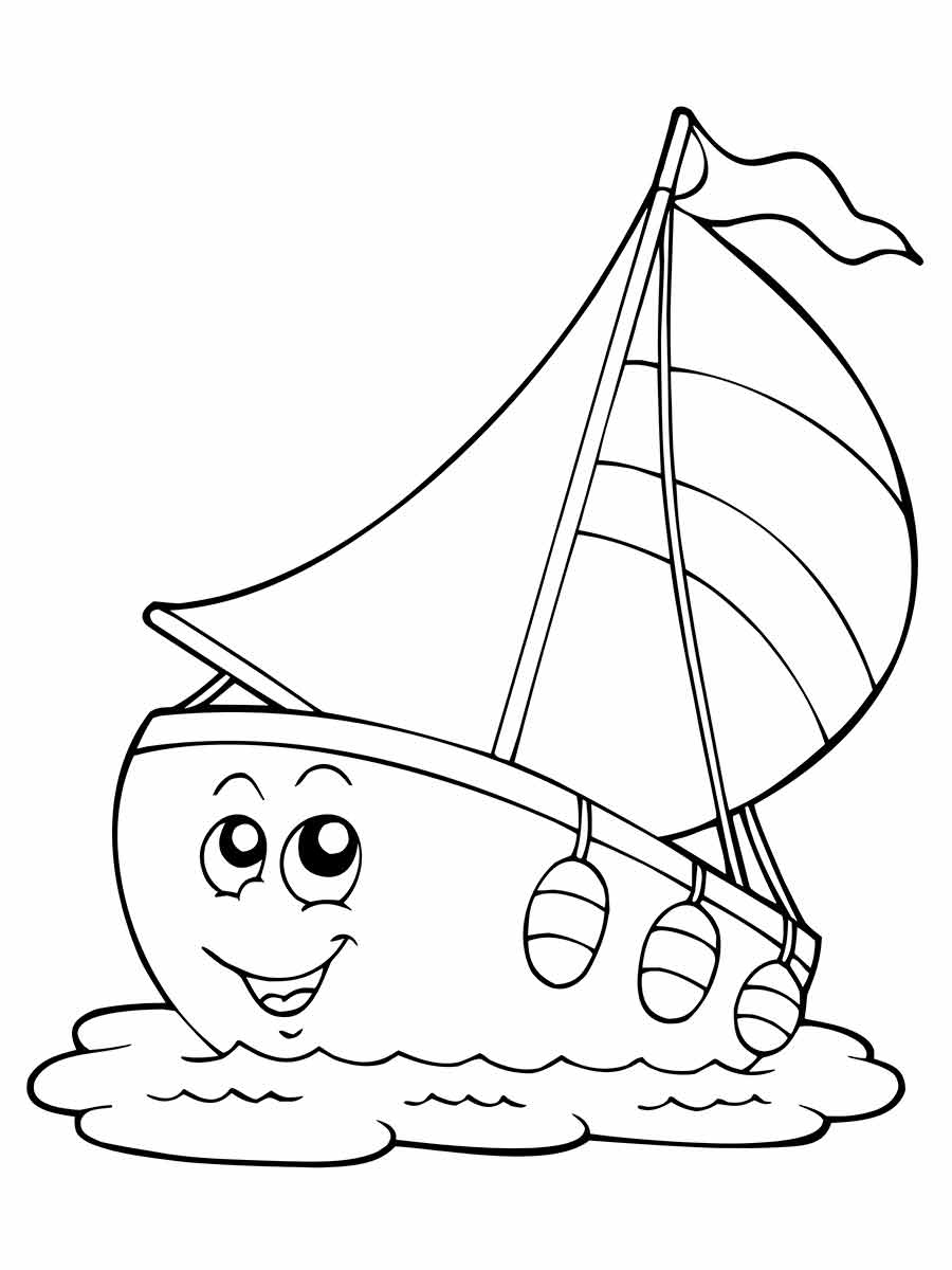 Desenho para Colorir de Barco