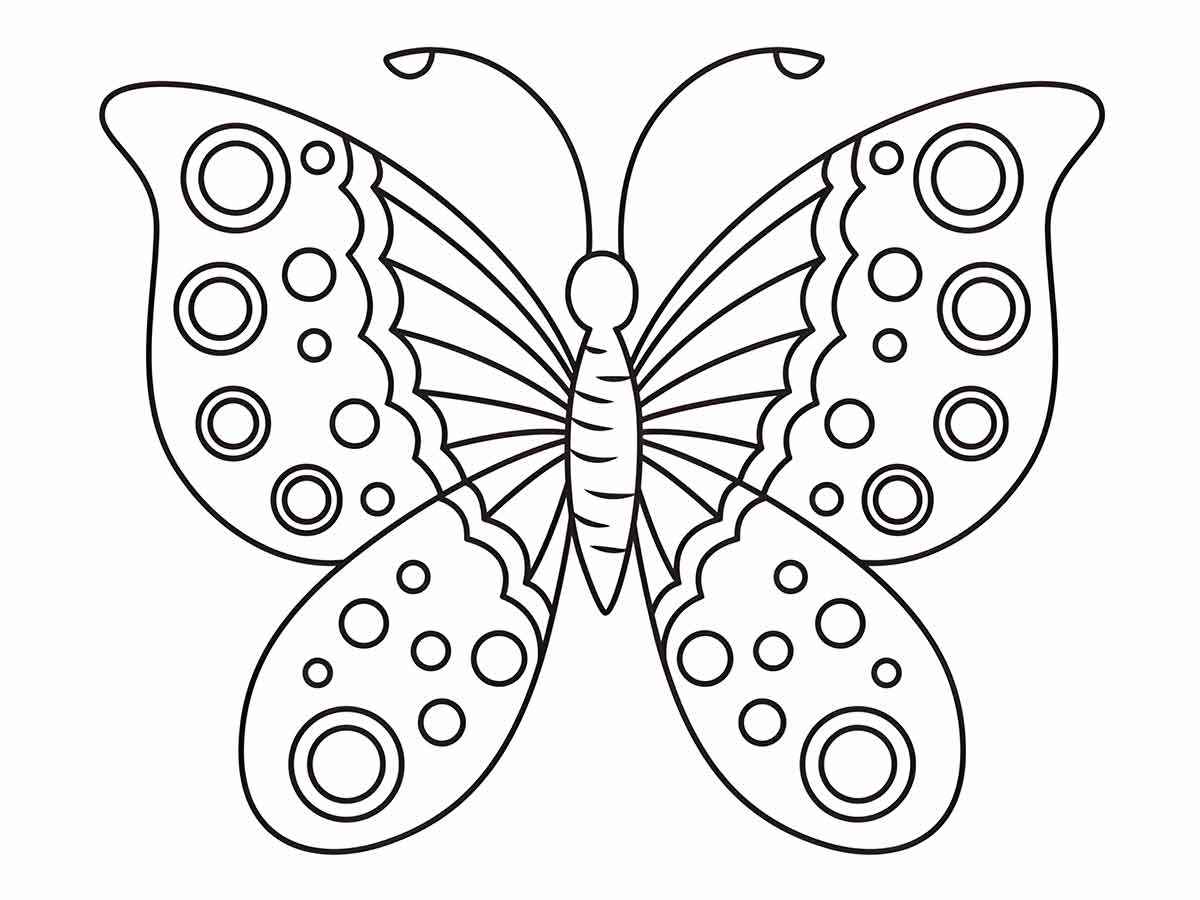 Desenhos para colorir de desenho de um menino com uma borboleta para colorir  