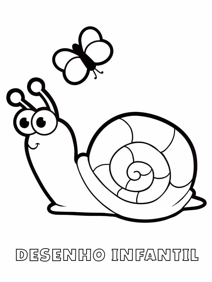 Desenho de Caracol para Colorir