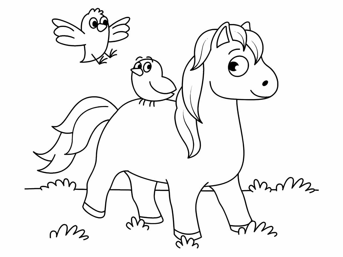 Desenho para Colorir de Cavalo