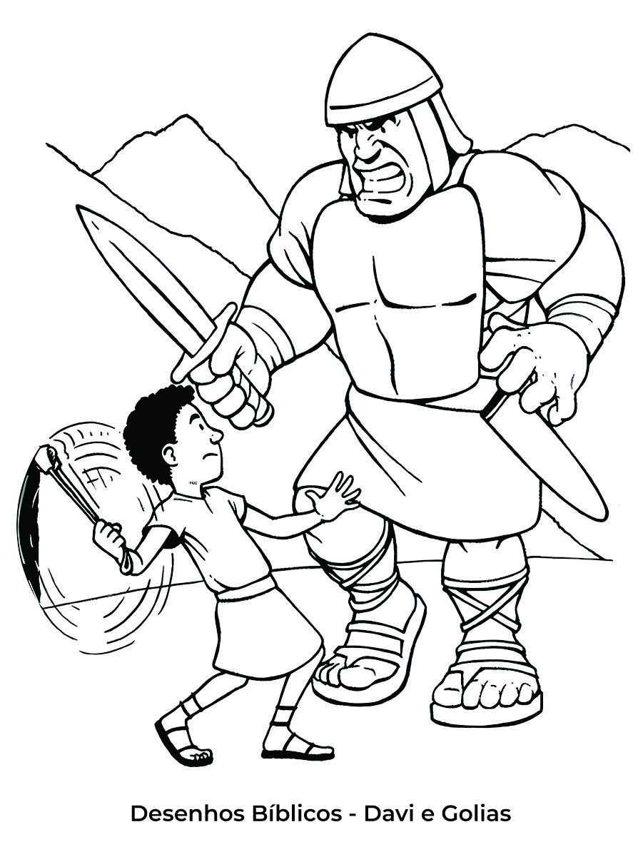 David and Goliath Coloring Page