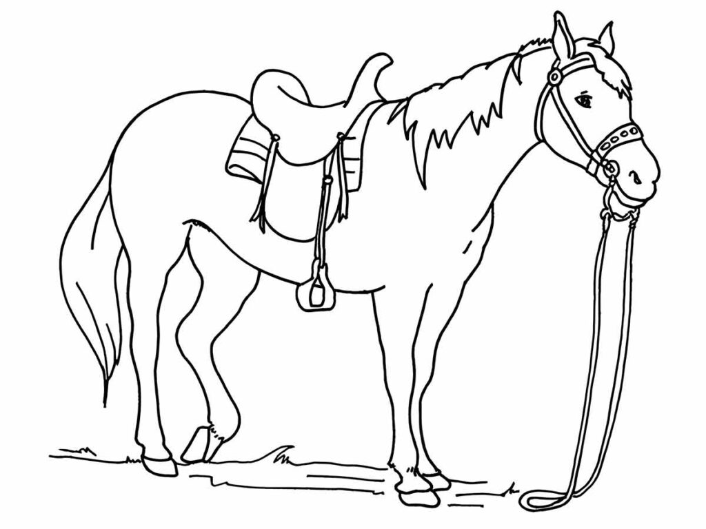 Desenho simples de cavalo para colorir