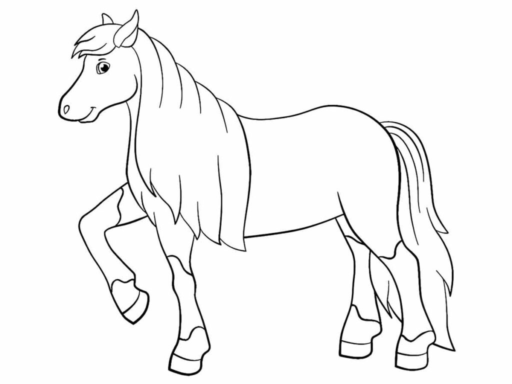 Desenho simples de cavalo para colorir