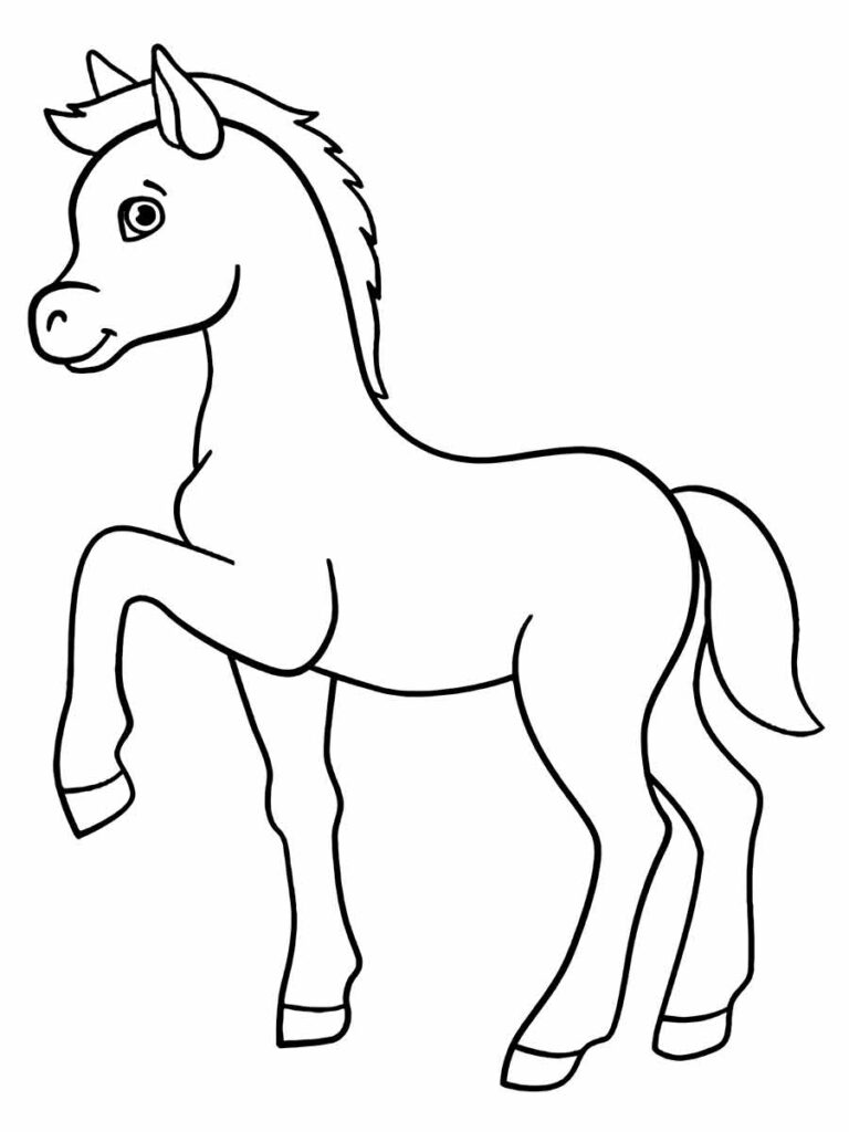 desenho de cavalo novo para colorir e imprimir