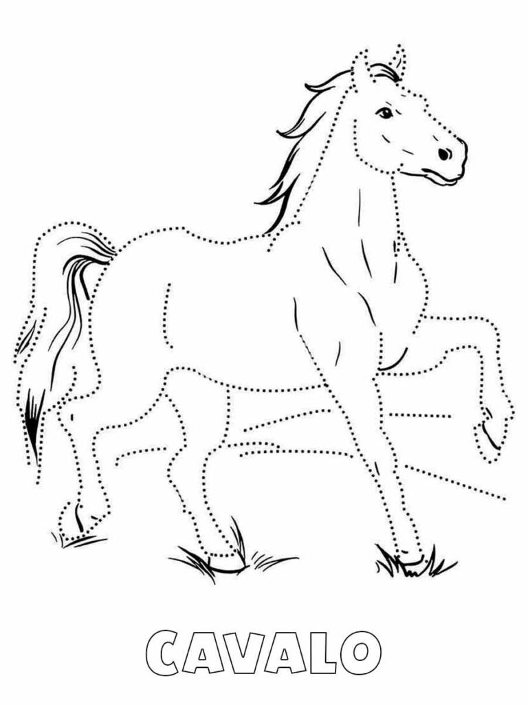 desenho de cavalo para colorir galopando