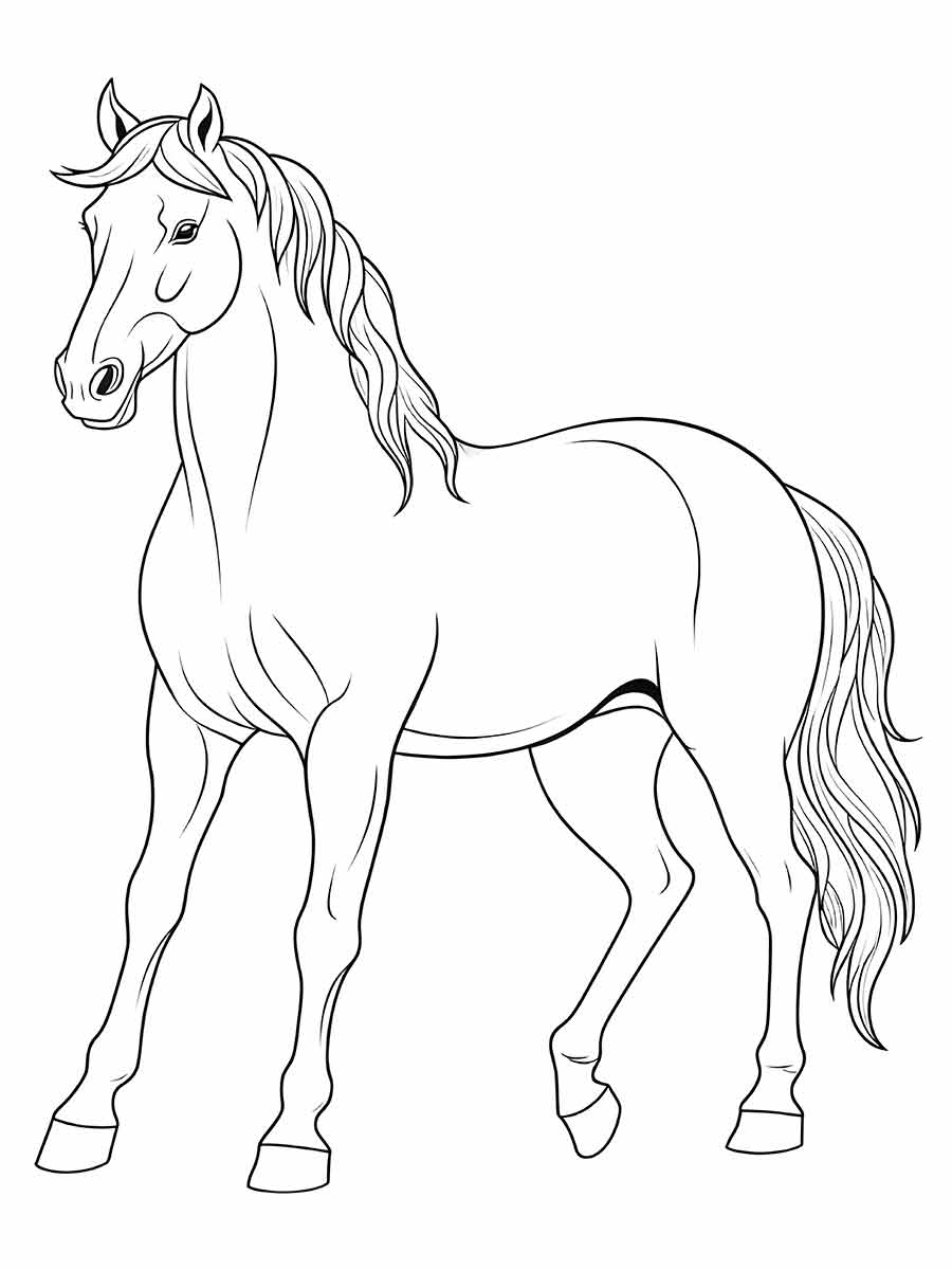 desenho para colorir de cavalo selvagem