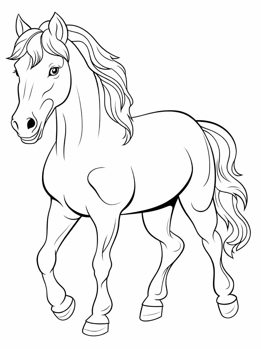 desenho para colorir de cavalo selvagem