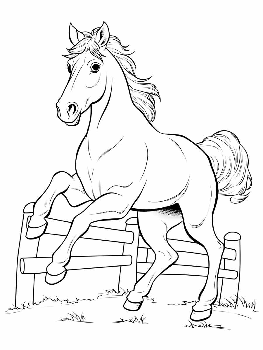 desenho de cavalo de corrida para colorir