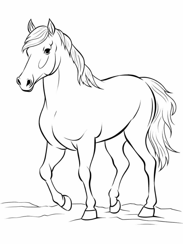 cavalo para colorir realista