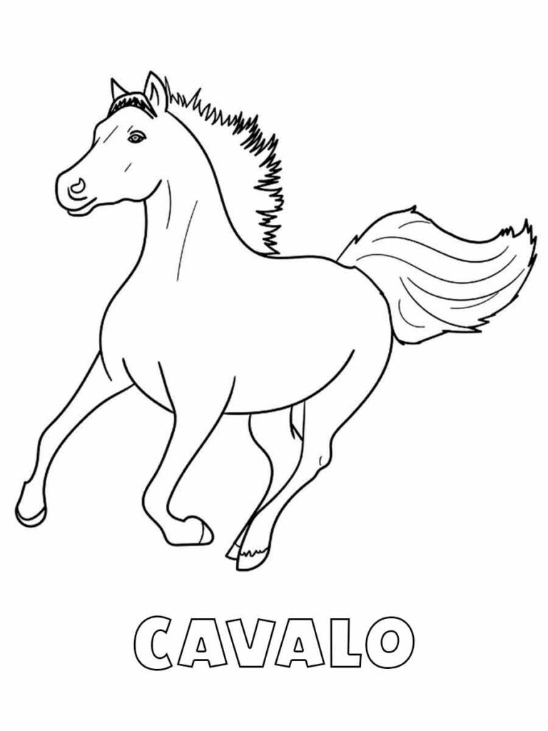 cavalo para colorir fácil