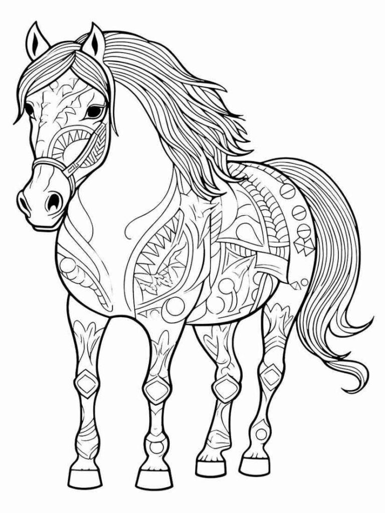 Mandala de cavalo para colorir