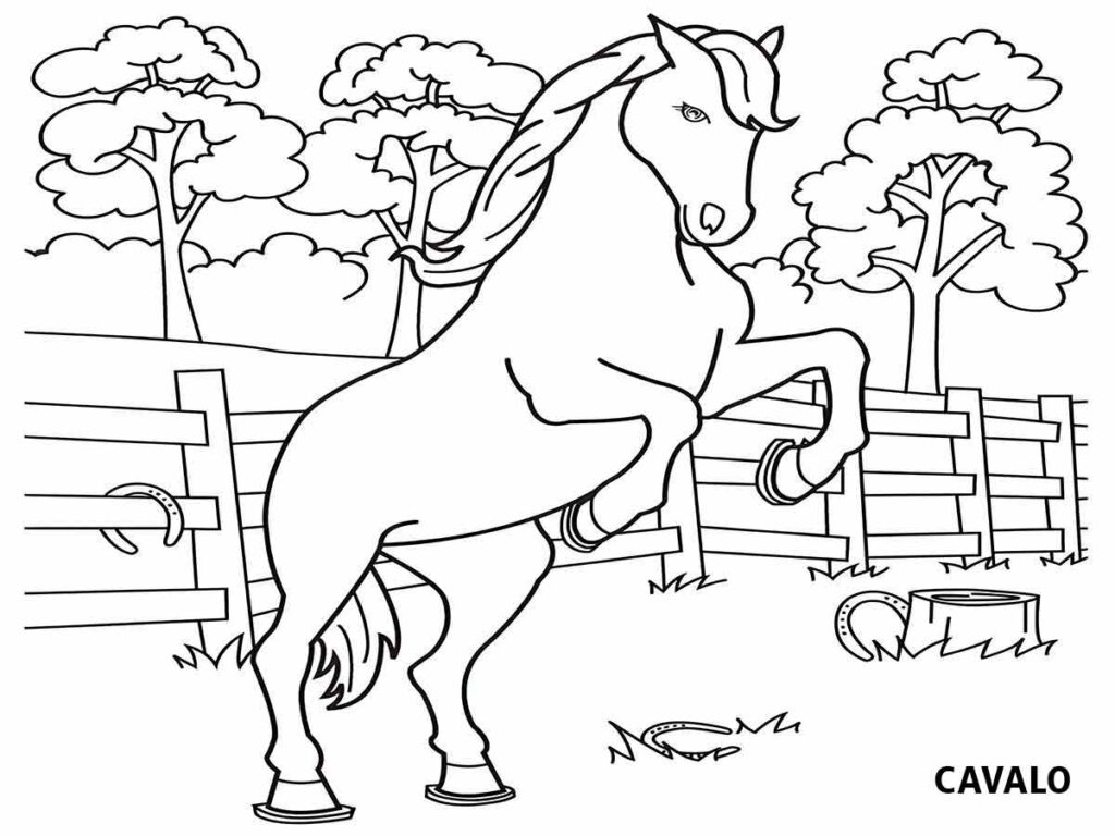 desenho de cavalo para colorir e pintar