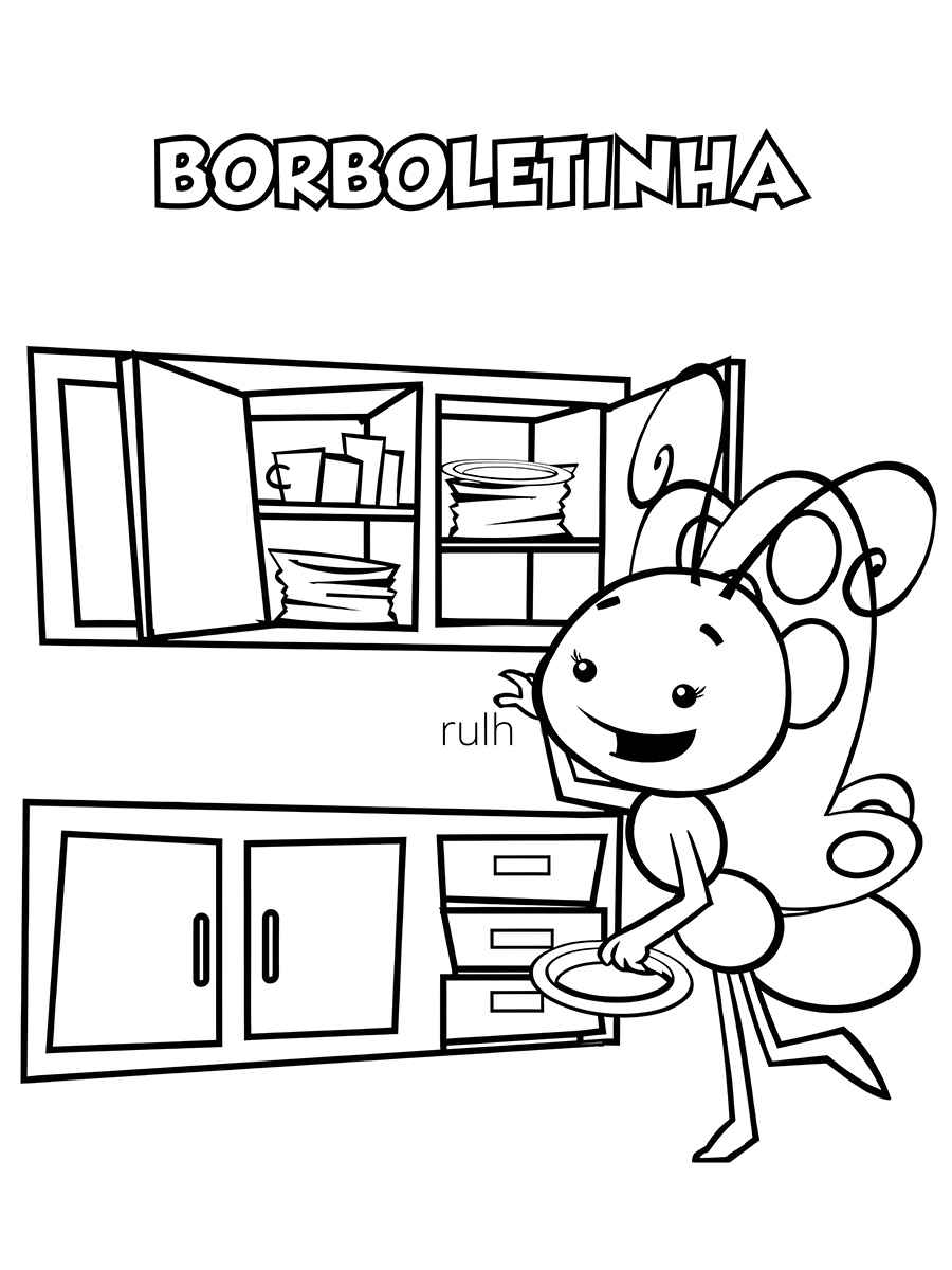 borboletinha galinha pintadinha para colorir